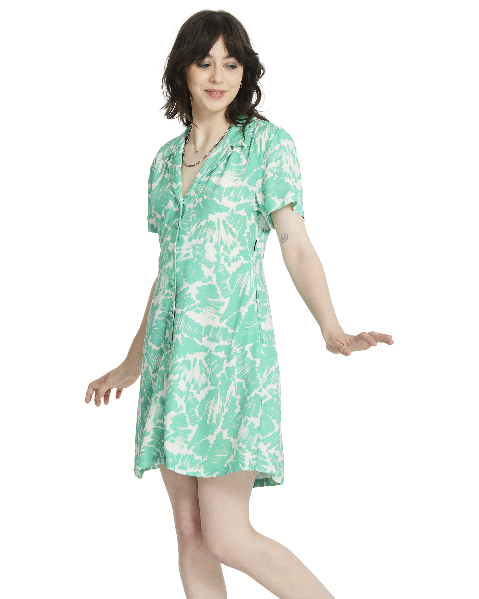 Volcom FA Alix Shirt Dress Jade