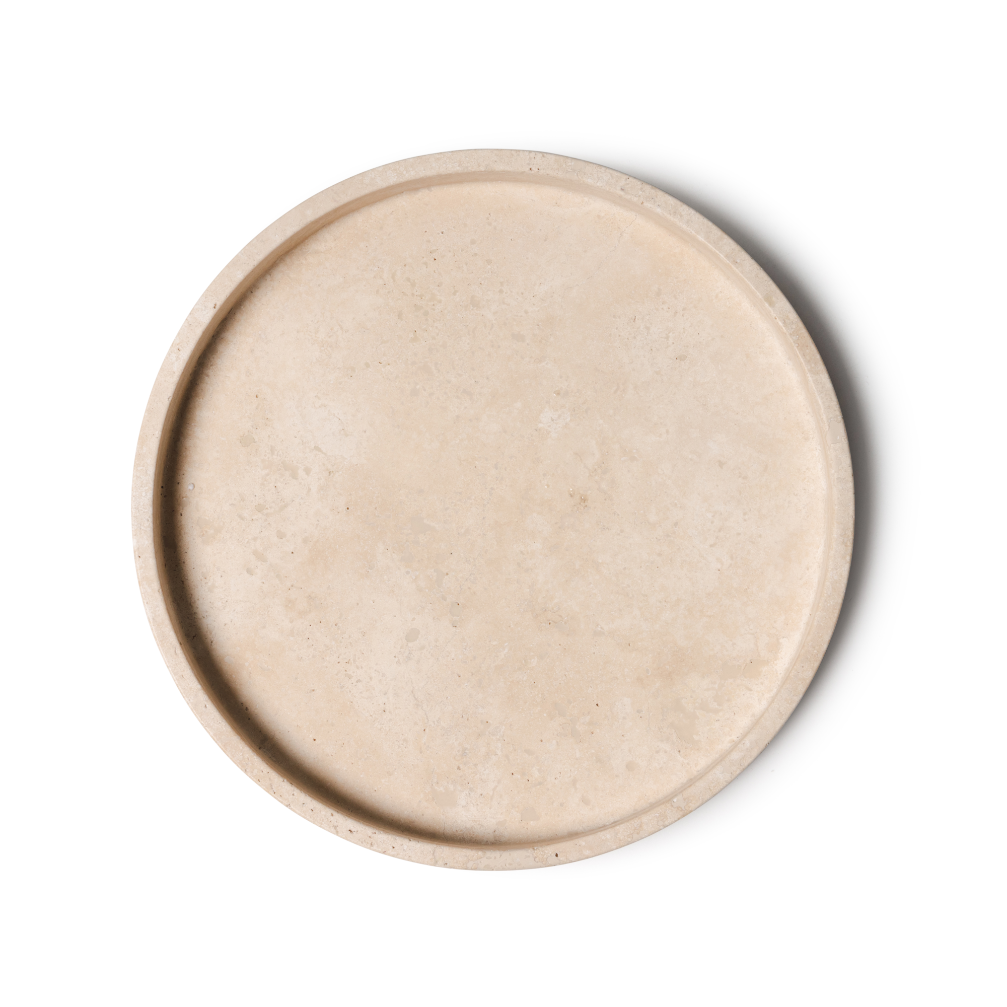 Travertine dienblad rond met rand Ø30cm