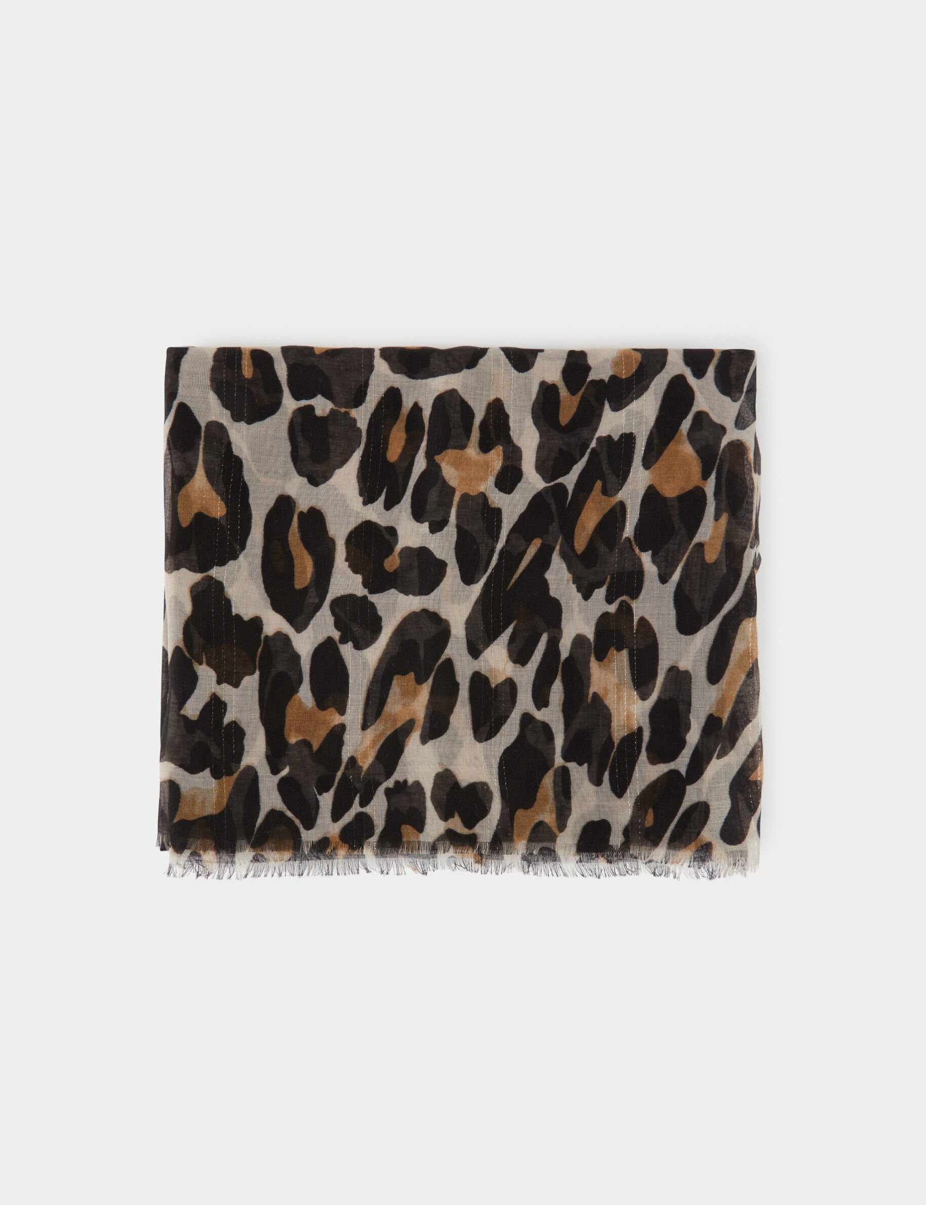 Foulard imprimé animalier marron femme - marron