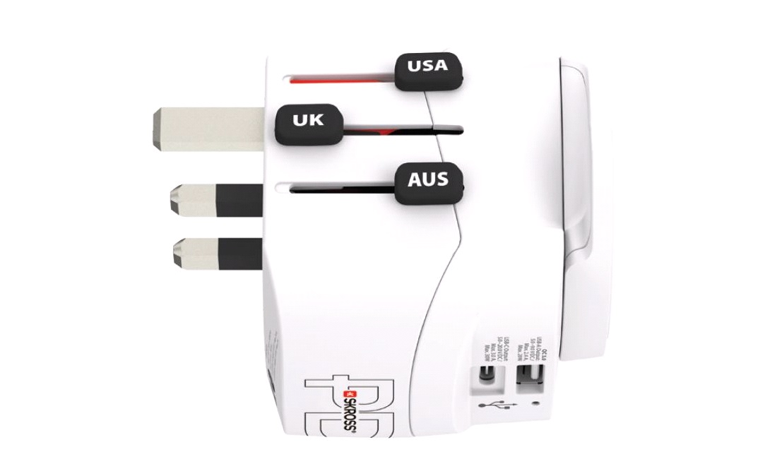Rejseadapter SKROSS PRO Light USB AC30PD World.