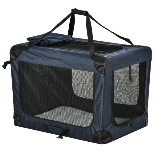 Bolsa azul para transporte de animais de estimação