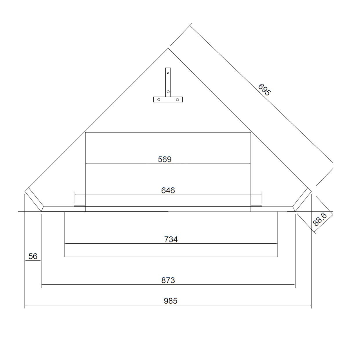 GLOW FIRE Elektrische haard 'Fontane' | Waterdamphaard met verwarming en witte stenen achterwand, hoekhaard | HxBxD: 100x98,5x71,5 cm