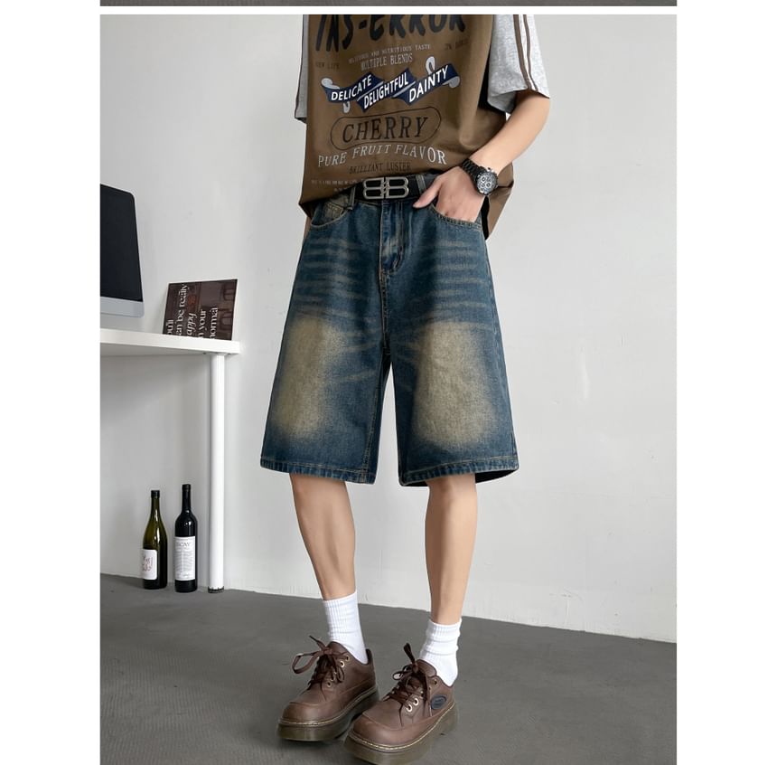 Plummie - Mid Rise Washed Denim Shorts