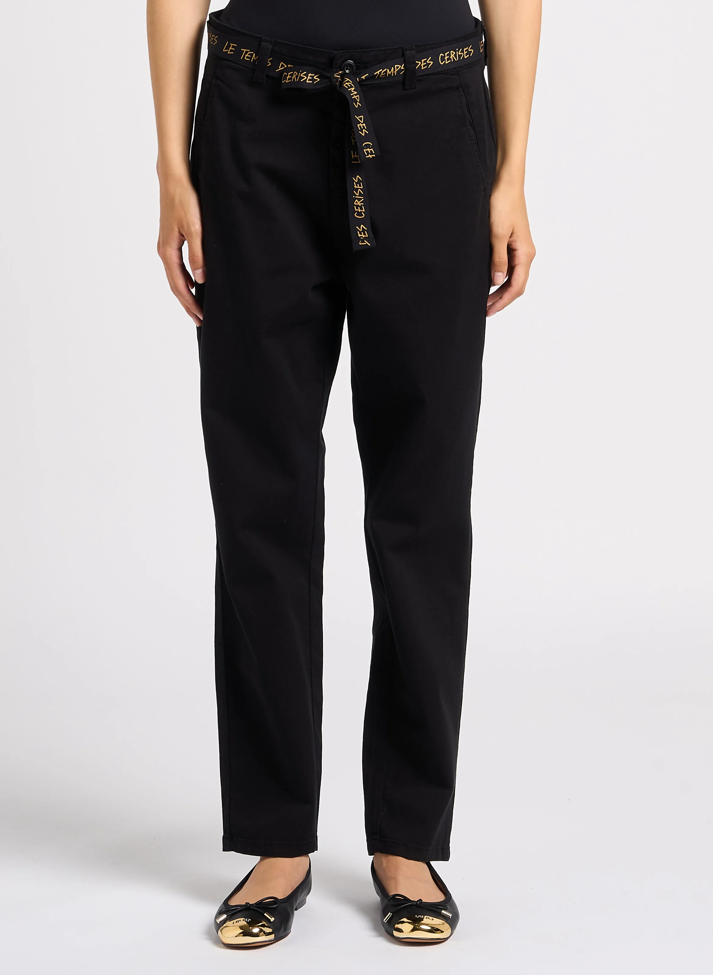 ERLE - Pantalon chino en coton mélangé | Noir