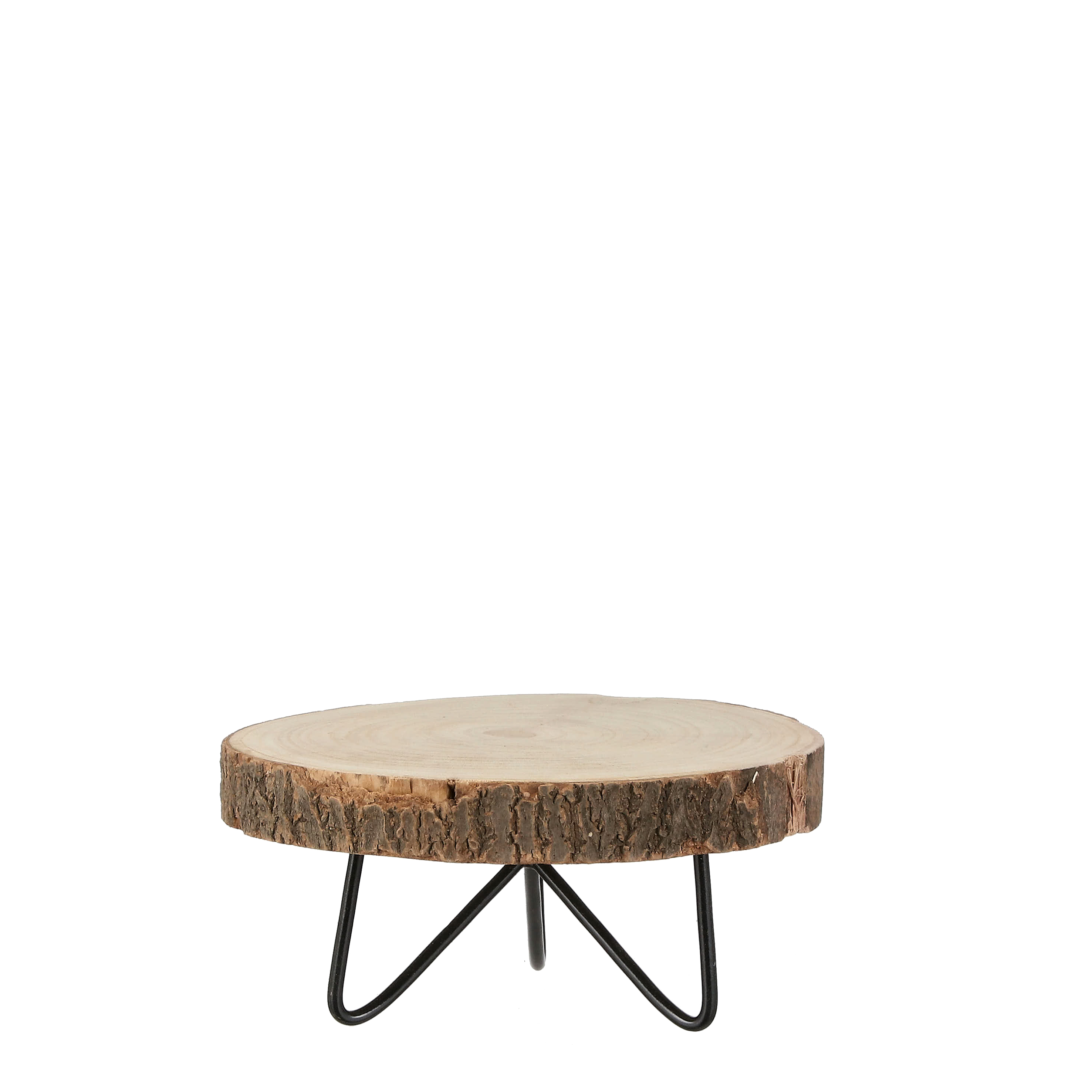 Mica decorations - table d'appoint tronc d'arbre en métal et bois