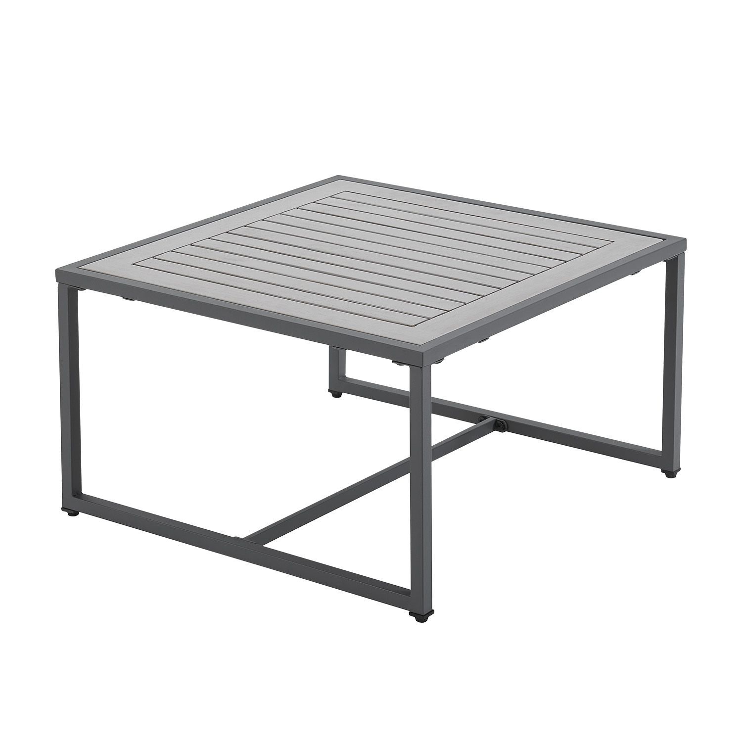 Juskys Gartenmöbel Lounge St. Tropez für 4 Personen - Set Tisch, Sofa & Kissen - Balkonmöbel Grau