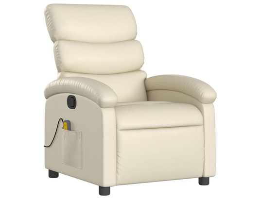 VIDAXL - Fauteuil Relaxation Fauteuil inclinable - Crème Similicuir - 70x92x99,5cm
