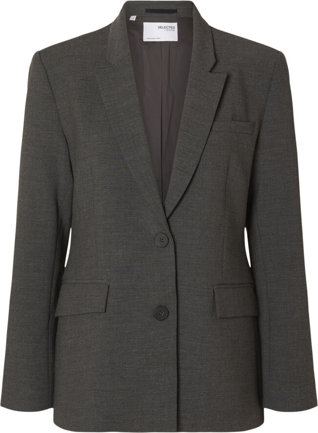 Selected Femme SLFRITA LS CLASSIC BLAZER DGM NOOS Grå