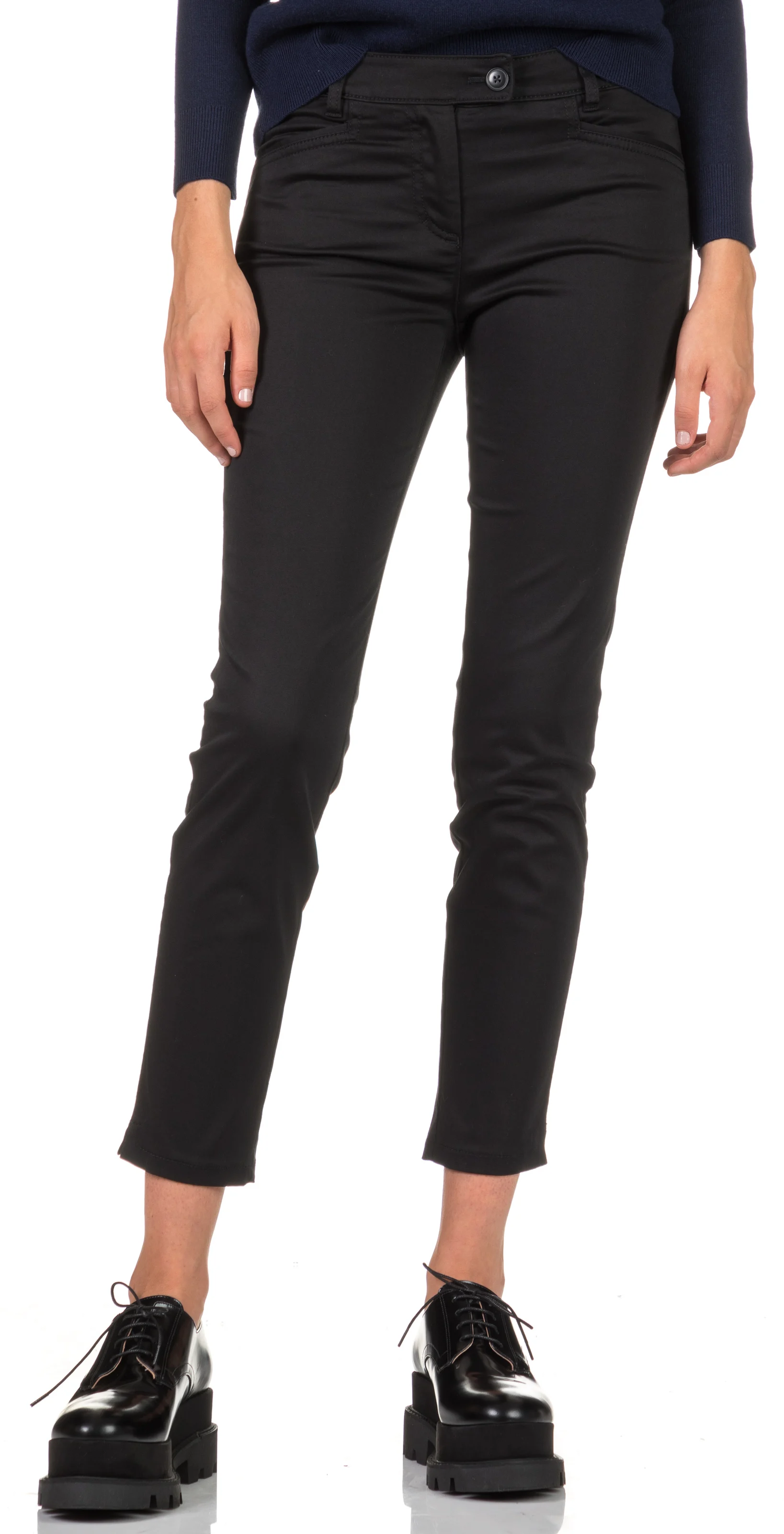Pantalon slim 7/8 en coton | Noir