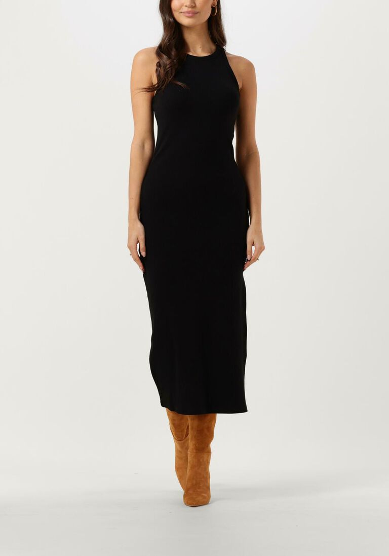 zwarte gestuz midi jurk drewgz sl long dress noos