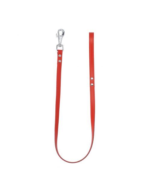 Adori Looplijn Leer Met Print Rood - Hondenriem