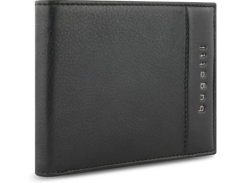 Bugatti Portemonnaie Nome mit Klappe - Scheintasche Schwarz Brieftasche