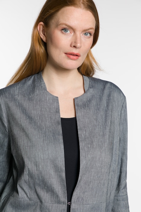Blazer, Stretchleinen, Collegekragen, 3/4-Arm