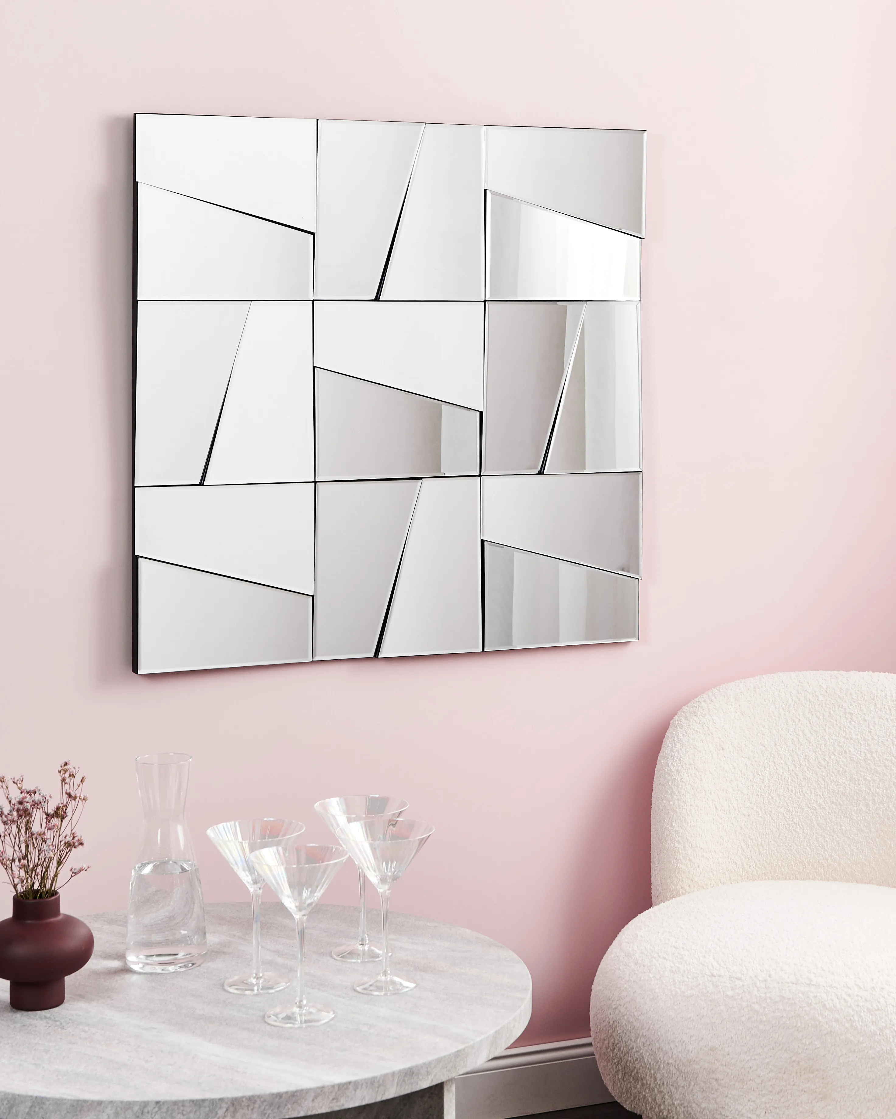 Wandspiegel ANCEMONT 80 cm 80 cm Zilver