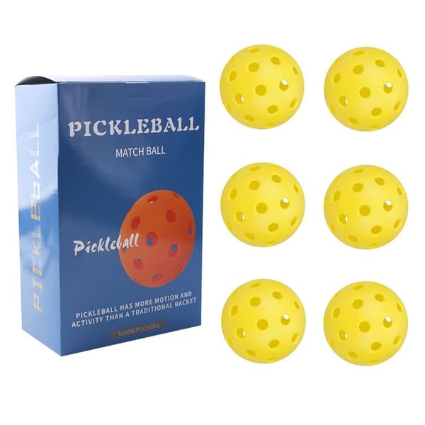 6 stk TPE Pickleball 40 hull 74mm standard størrelse Baller