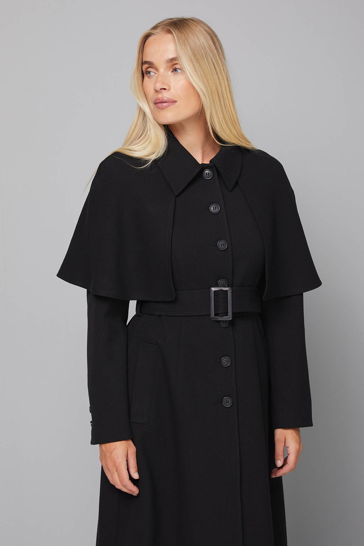 Wallis Manteau Cape Sans Col Petite Taille