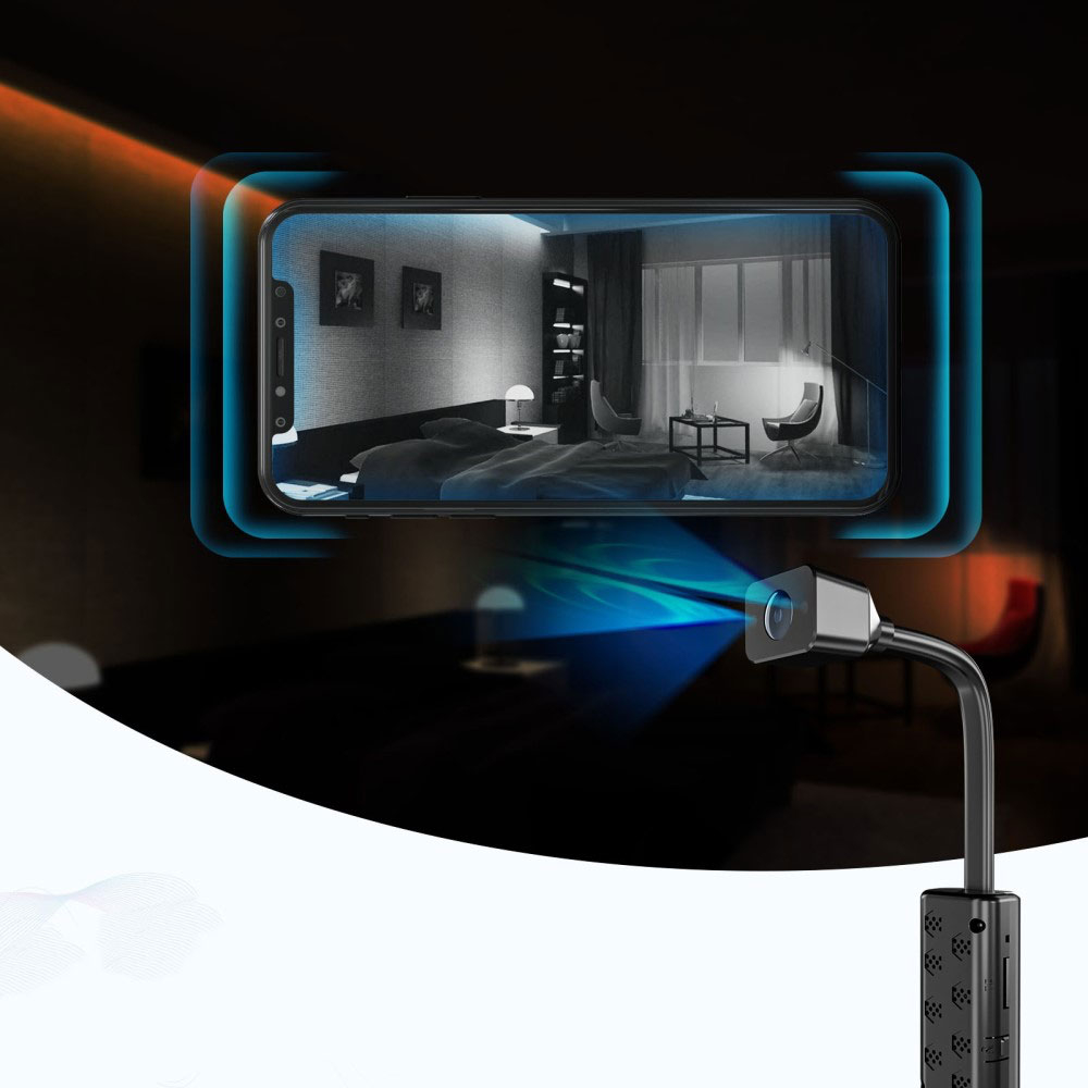 Mini USB Kamera Ultra HD 4K Überwachungskamera mit IR Nachtsichtfunktion und Bewegungserkennung   Micro SD Kartenslot - Schwarz