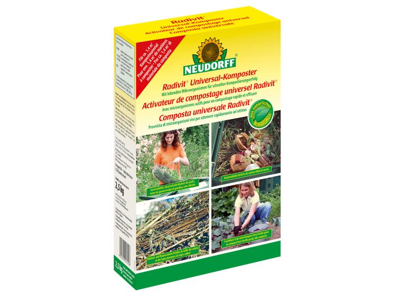 Neudorff Kompostierungsmittel Radivit, 2.5 kg Bodenhilfsstoff aus natürlichen Rohstoffen für alle Formen der Kompostierung