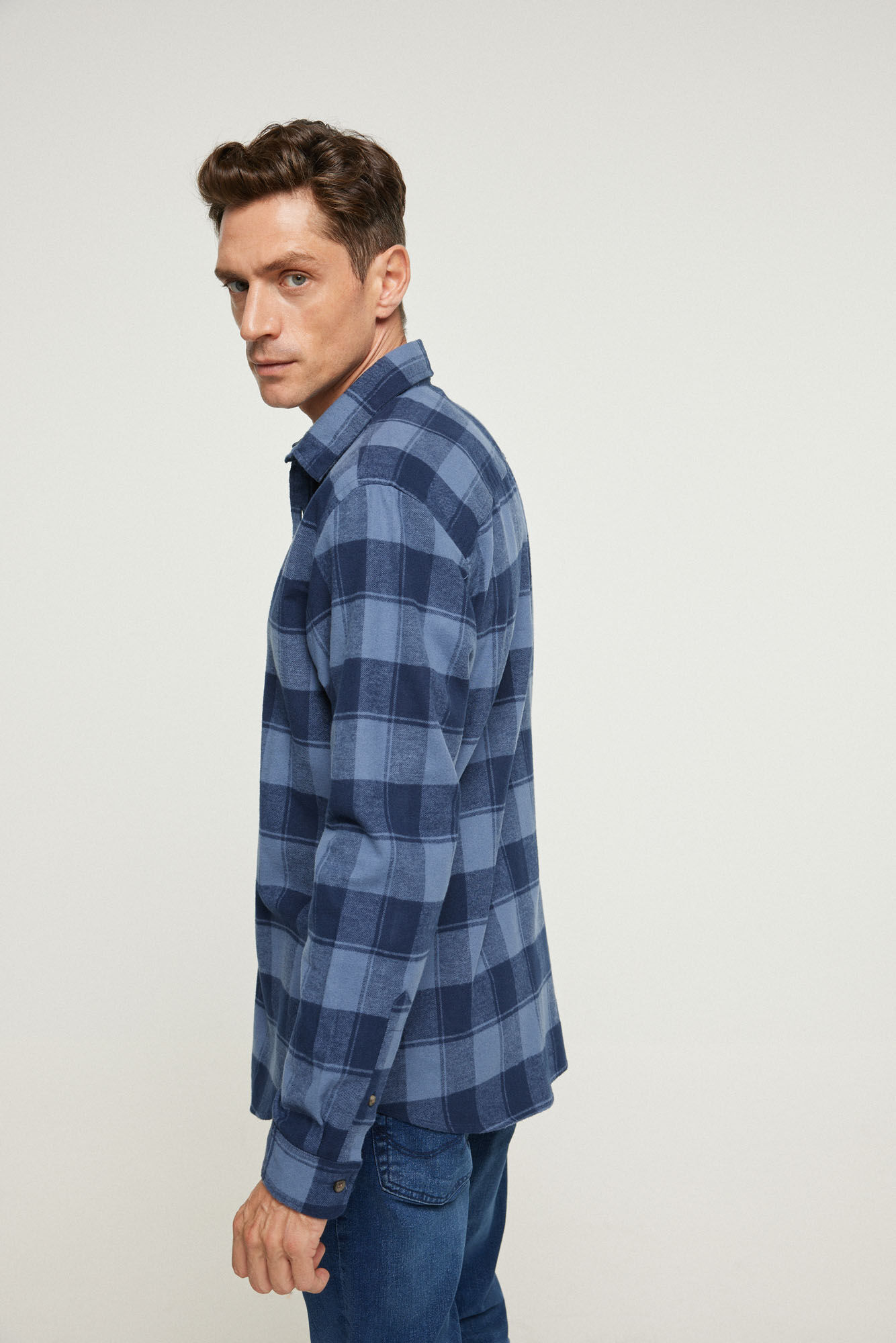 Camisa xadrez de sarja