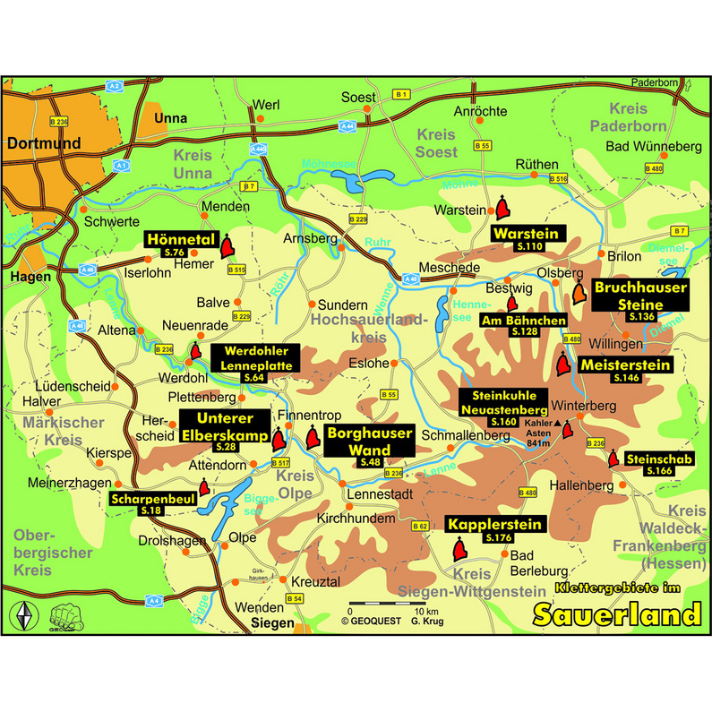 Geoquest Verlag Land der tausend Berge - Kletterführer Sauerland