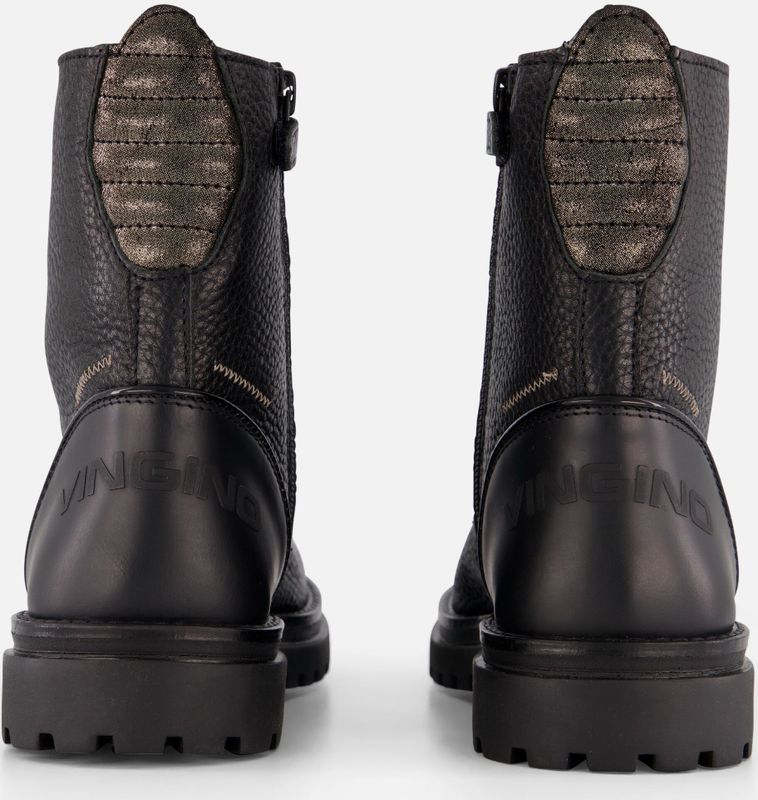Vingino - Shirley - Veterboots - Zwart - Leer