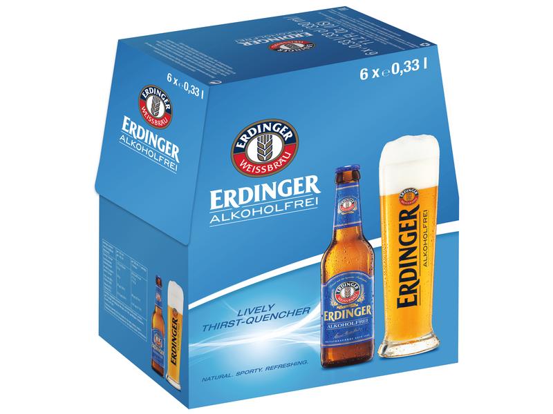 Erdinger Bier alkoholfrei 6 x 0.33 l Goldiges Bier ohne Alkohol