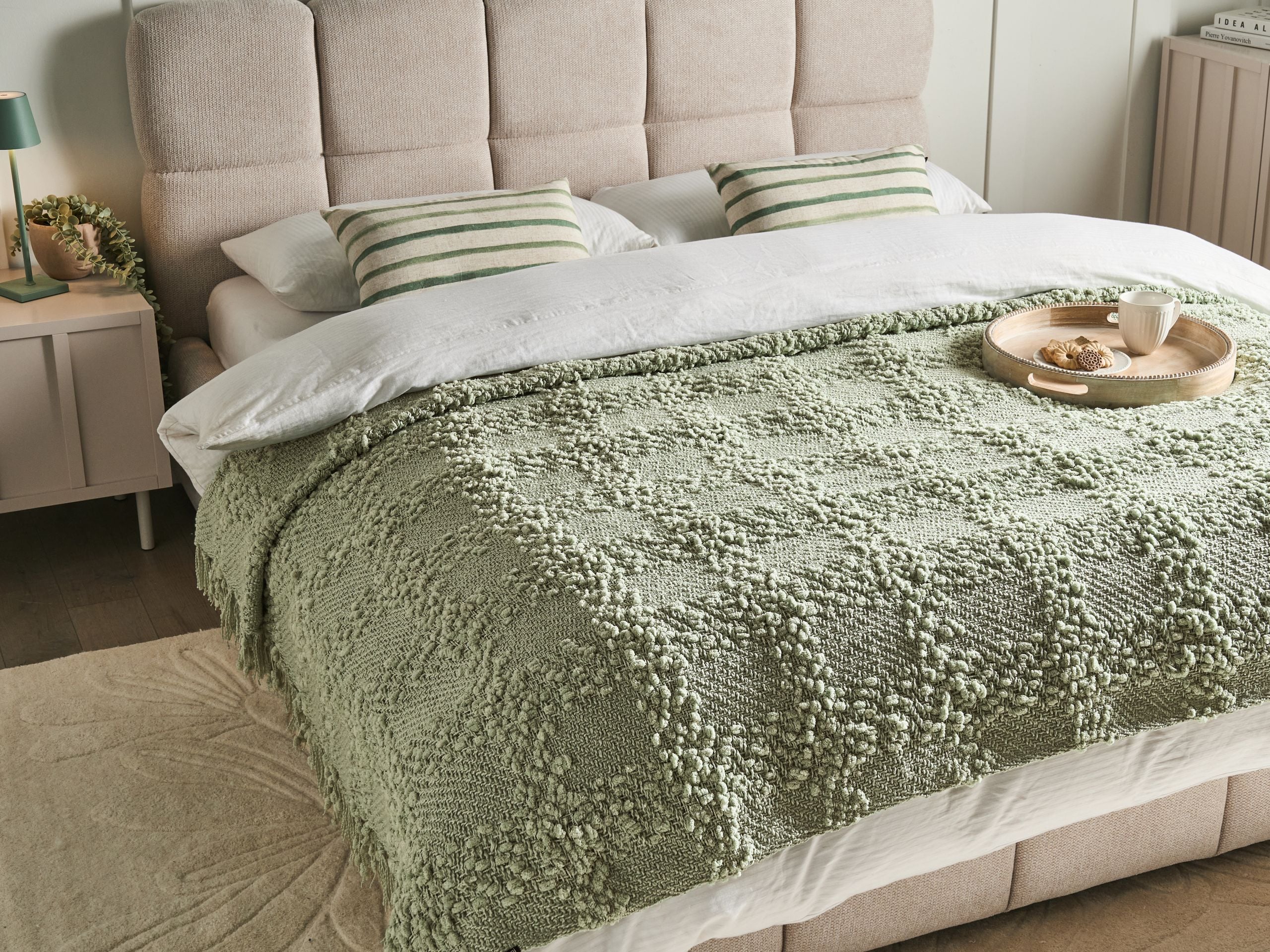 Beliani - VELLA - Plaid - Groen - 200 x 220 cm - Polyester