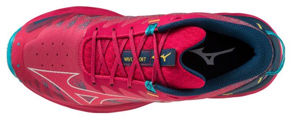 Chaussures de Trail Running Mizuno Femme Wave Daichi 7 Rouge Bleu