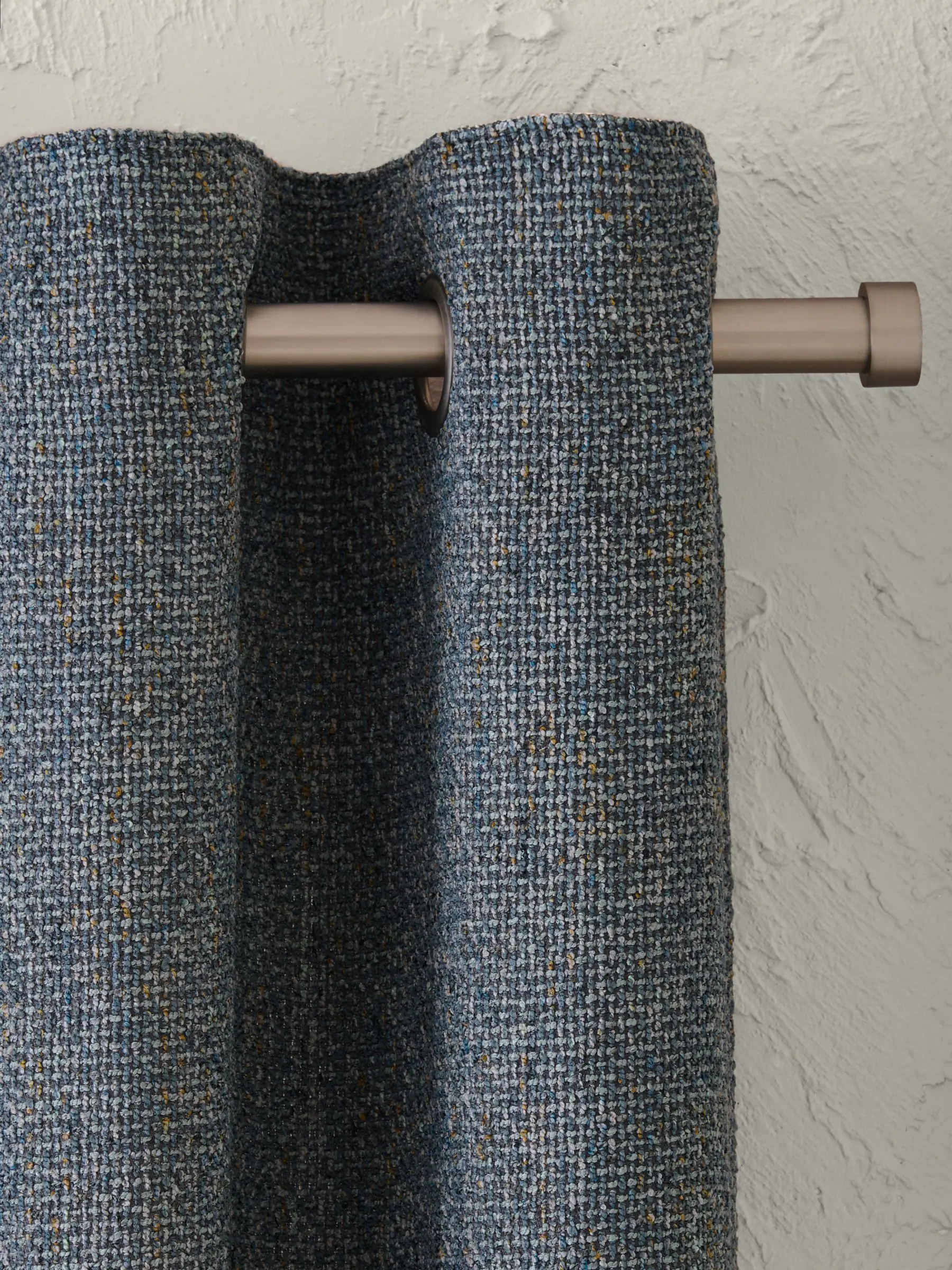 Chunky Marl Textured Eyelet Lined Curtains