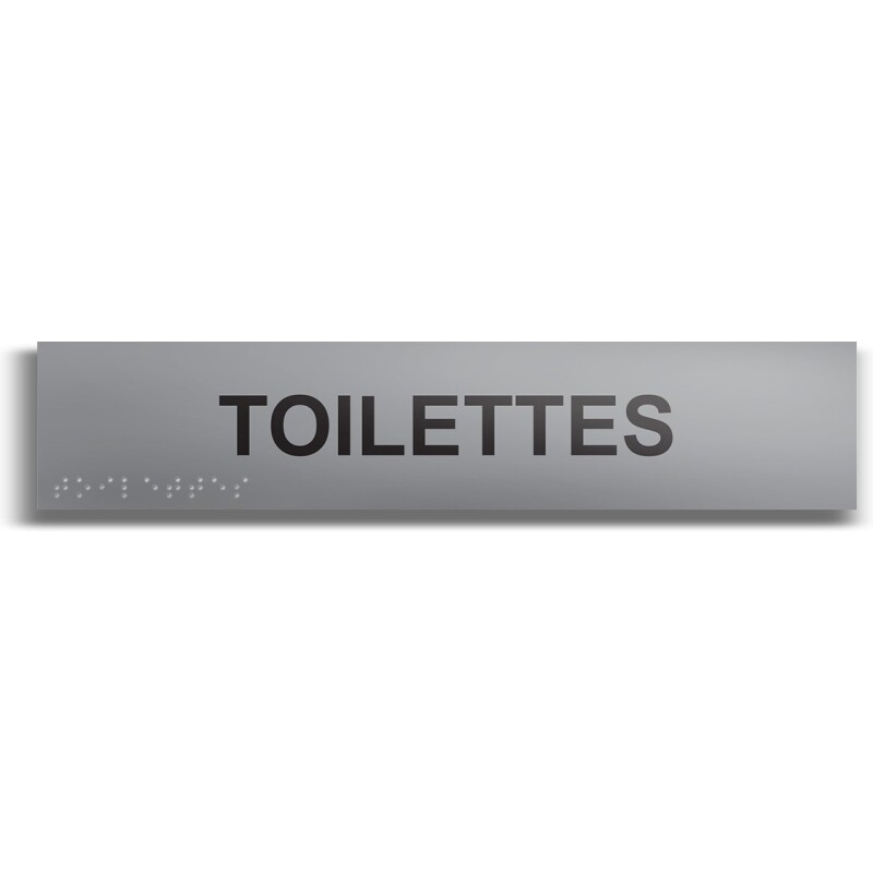 Toilettes - Plaque de porte en braille et relief - 25 x 5cm