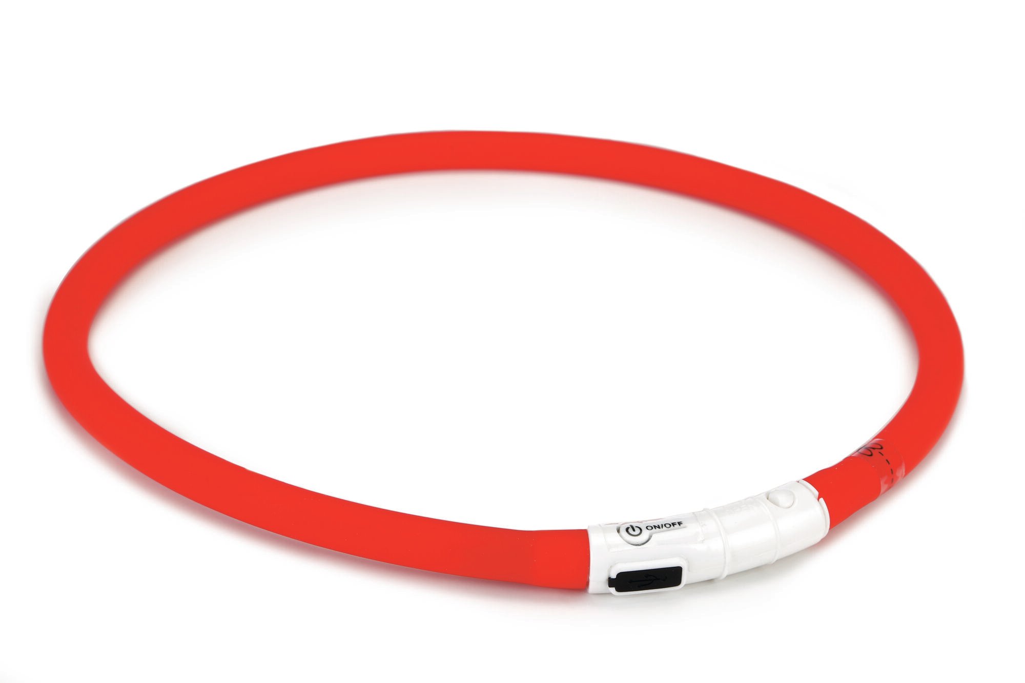 Beeztees Dogini USB - Lichtgevende Halsband  - Hond - rood - 70 cm