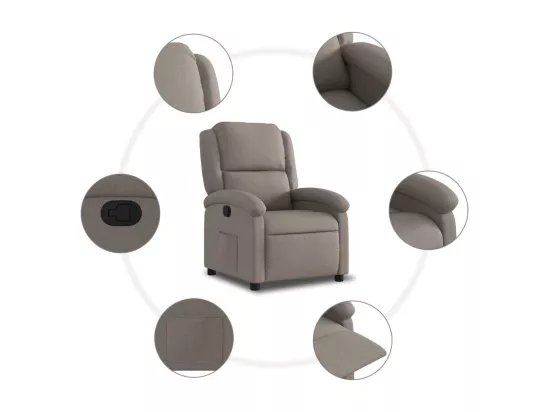 Fauteuil inclinable Taupe Tissu