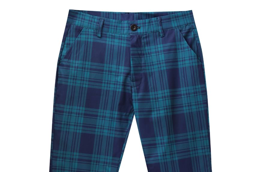 Sheck - Geruite rechte broek met middelhoge taille