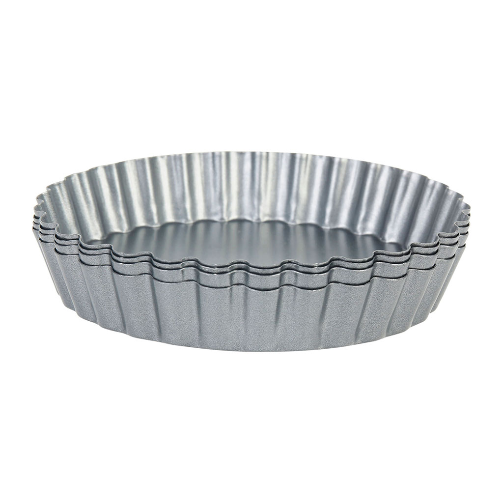 Lot de 4 moules à tartelettes en acier D 12cm