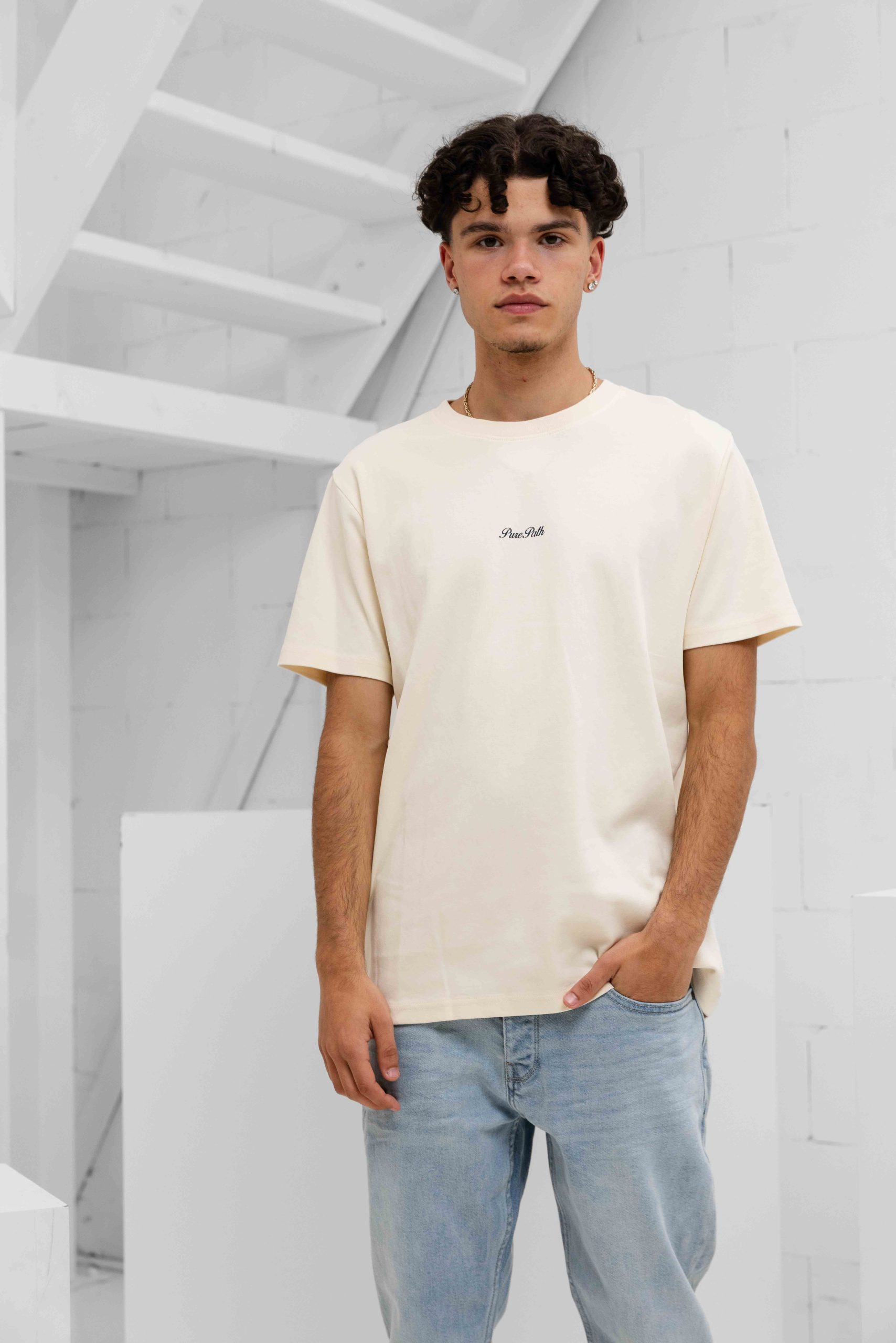 Pure Path Riva View T-Shirt Heren Beige