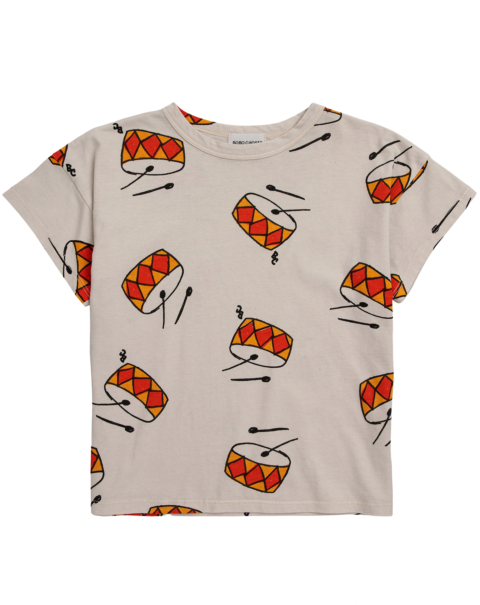 T-Shirts PLAY THE DRUM AOP in beige