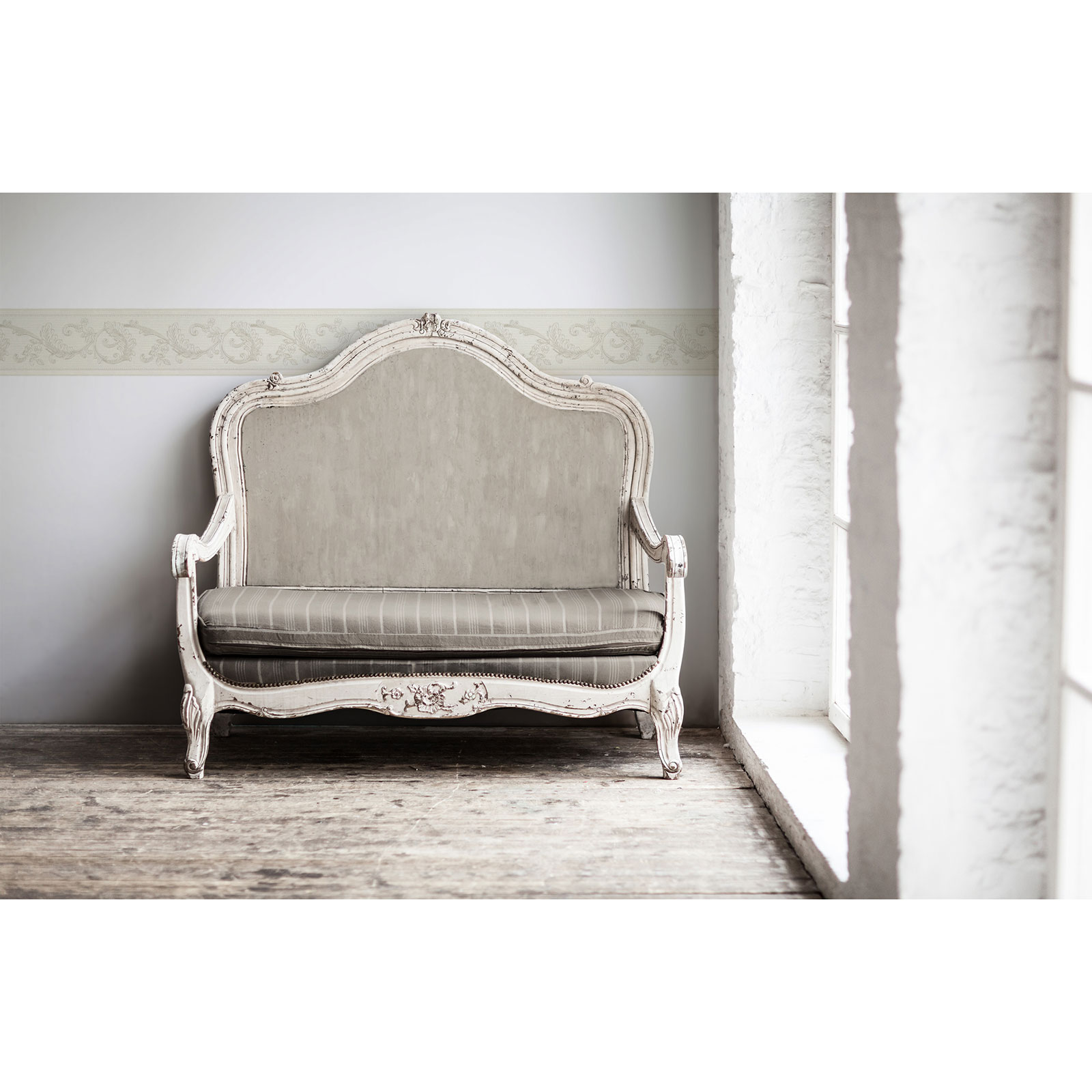 Vinyl-Borte ONLY BORDER - creme-silber - 8 cm