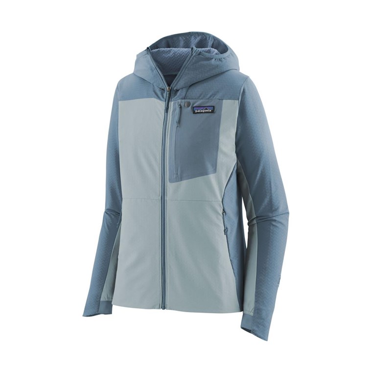 Patagonia R1 CrossStrata Hoody Women Steam Blue