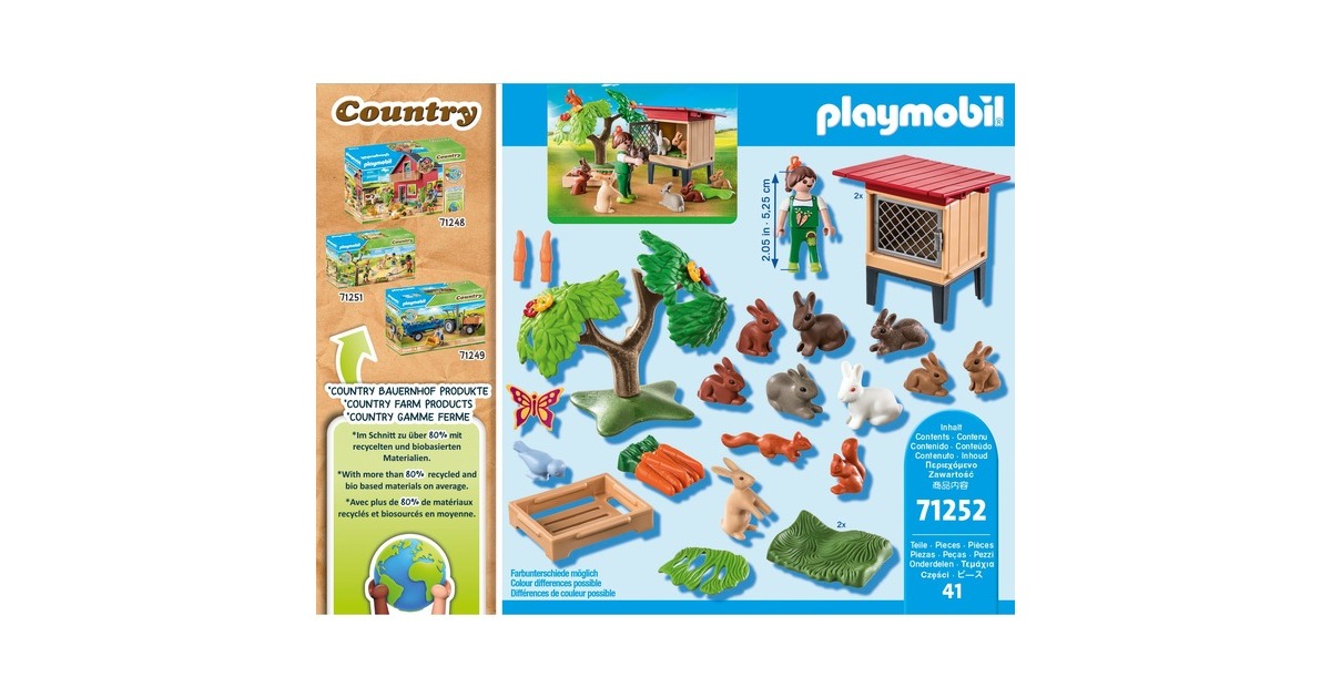 PLAYMOBILCountry - Konijnenhok Constructiespeelgoed  (71252)
