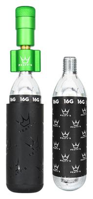 Gonfleur CO2 Peaty's Holeshot Route/Gravel Vert Emeraude   2 Cartouches de CO2 (16g)