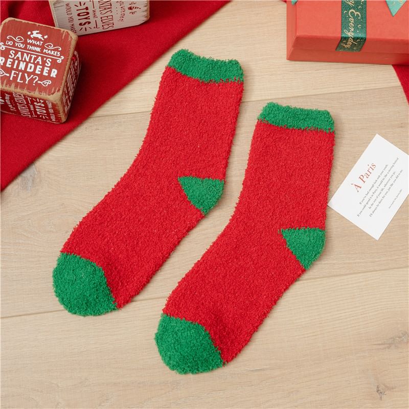 Romilan - Kerstprint Coral Fleece Sokken