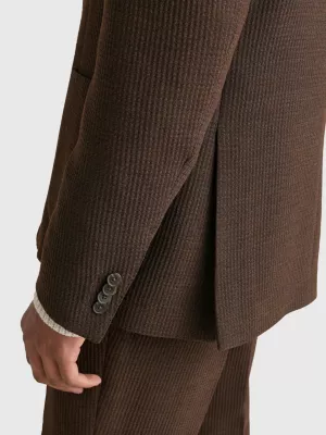 Blazer estruturado em seersucker