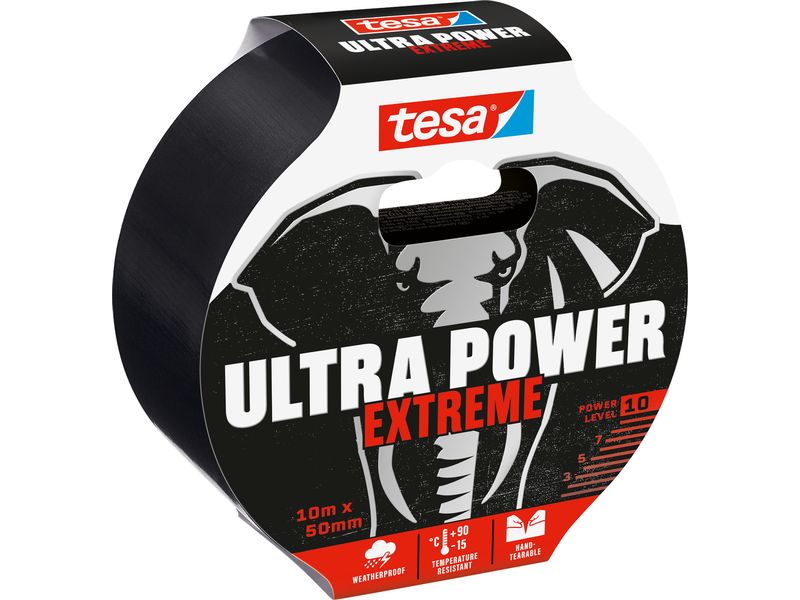 tesa Gewebeband Ultra Power Extreme, 10 m x 50 mm Reparaturband für Aussenanwendungen