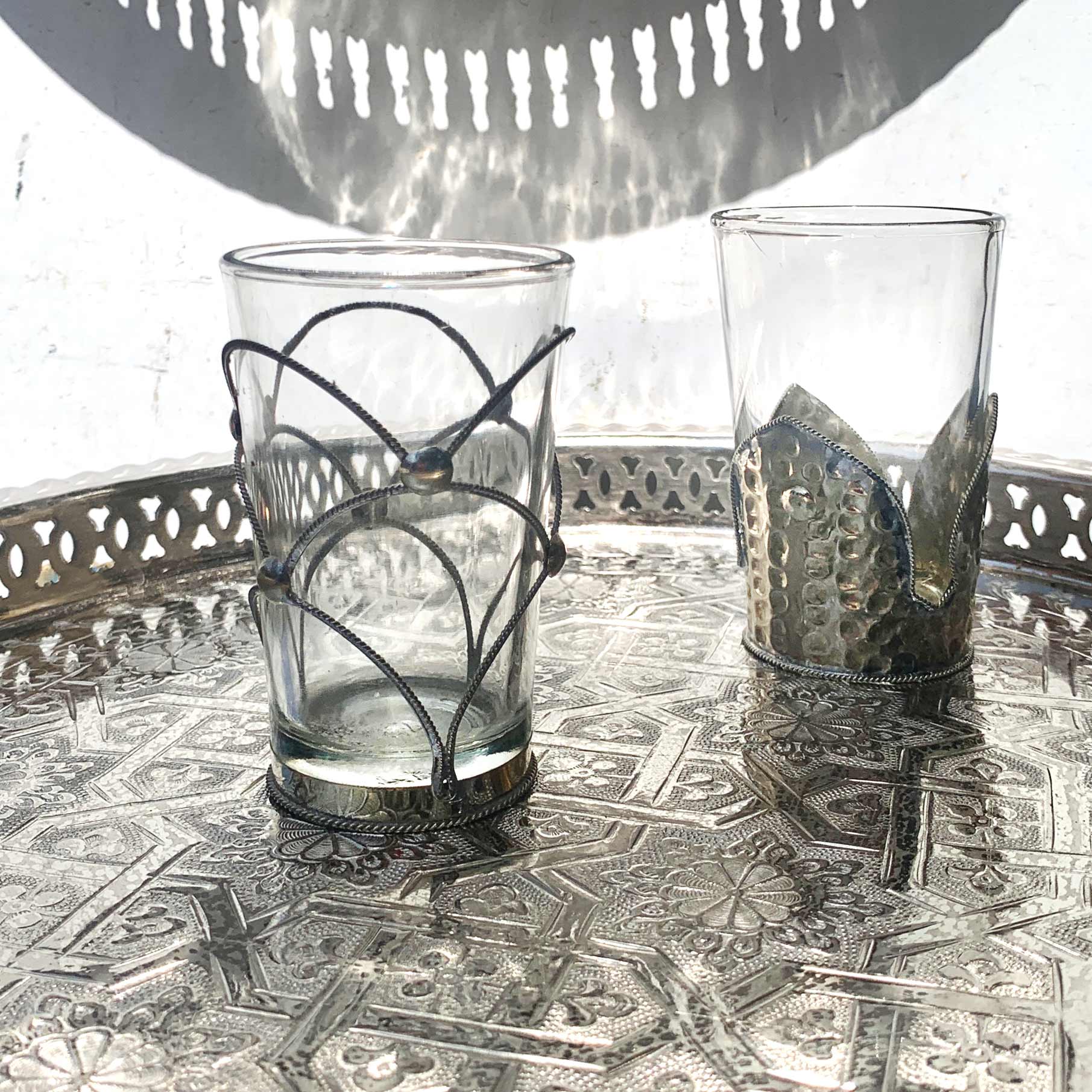 Teeglas 'Tokyo' mit Metallfassung, H 8,5 cm, Ø 5,5 cm zu 5,80