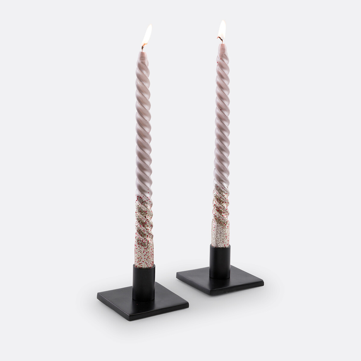 LA REDOUTE INTERIEURS<br>Conjunto de 2 velas torcidas com glitter, Caspar