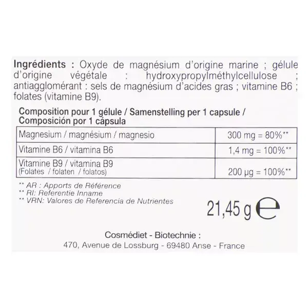 B-Technie Magnésium Marin B6 + B9 40 gélules
