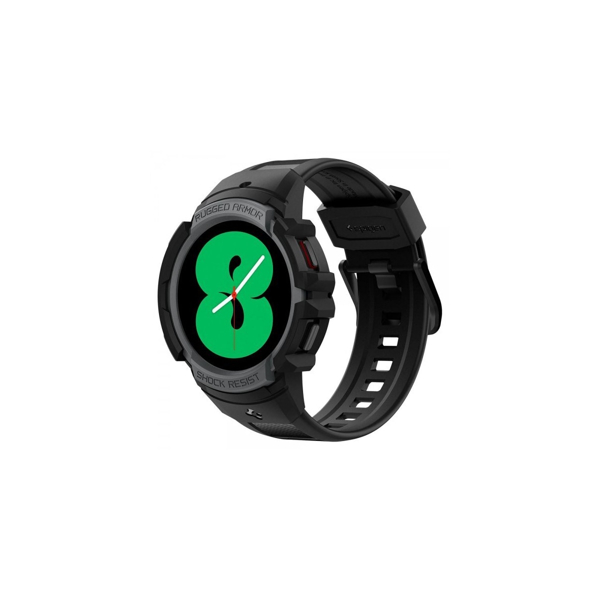 Spigen Samsung Galaxy Watch 4/5 44mm Deksel med Armbånd Rugged Armor Pro Charcoal Gray