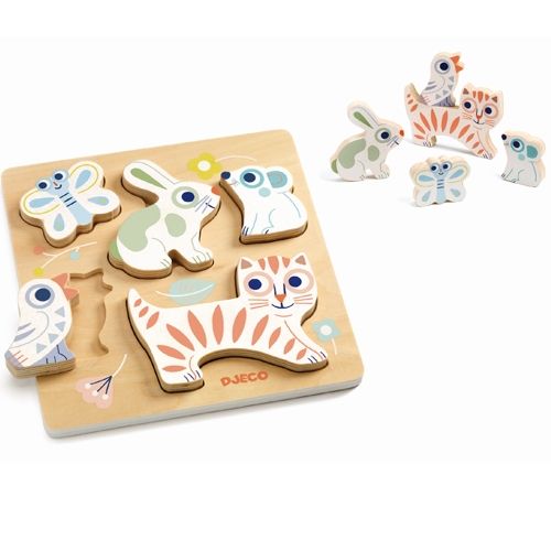 Djeco reliëfpuzzel babyanimali - 5st