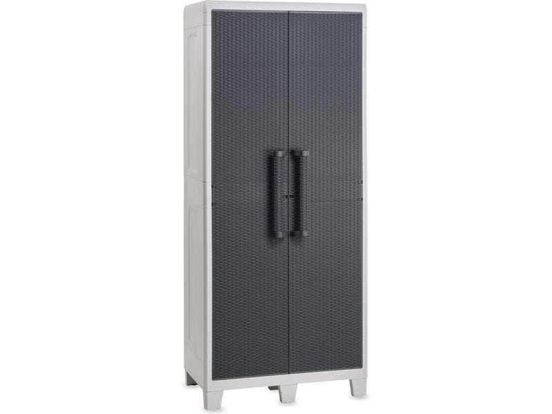 Toomax Schrank Santorini xl 78 x 182 cm Hellgrau/Dunkelanth Allzweckschrank für drinnen und draussen