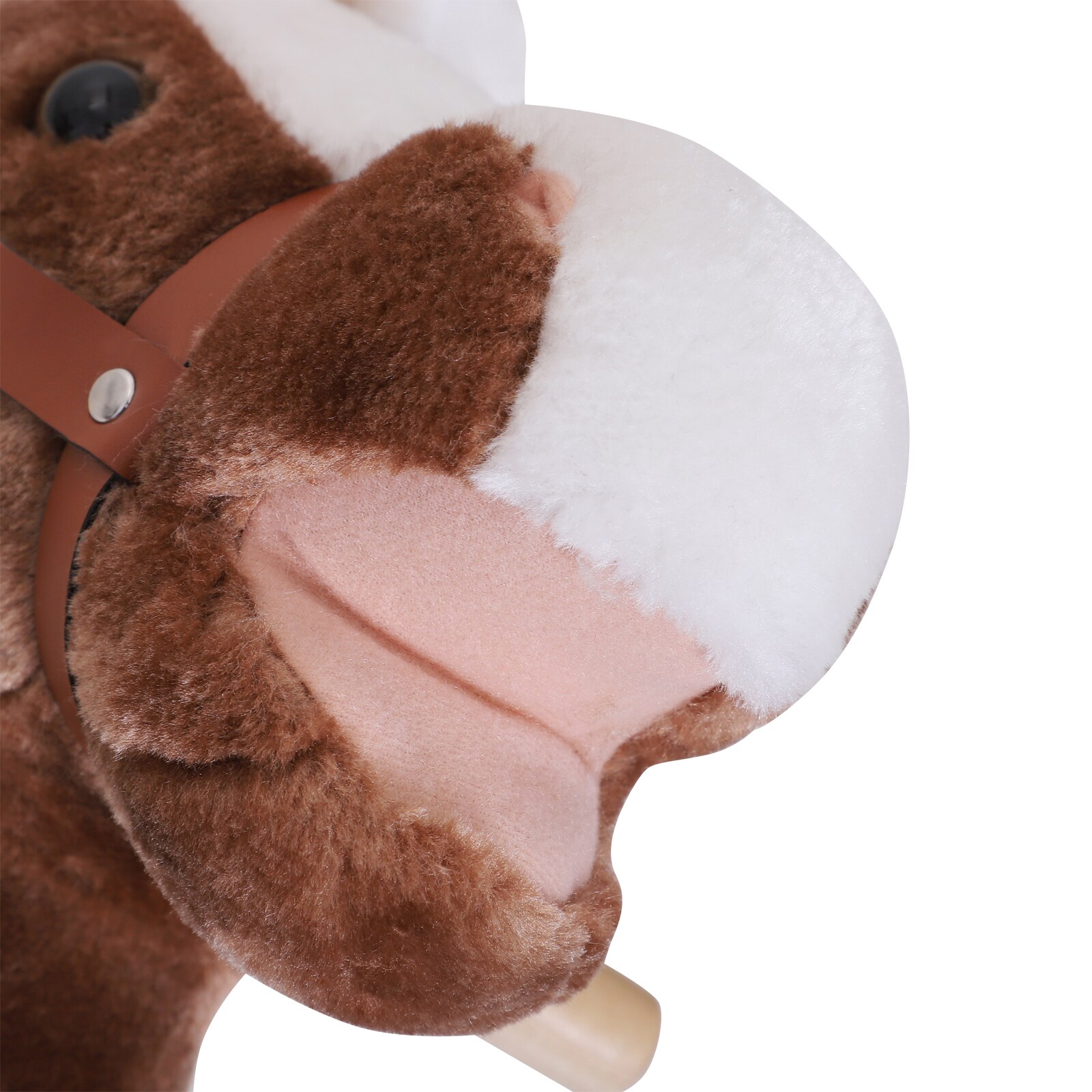 HOMCOM Plüsch-Schaukelpferd für Kinder braun 74 x 33 x 62 cm (LxBxH)